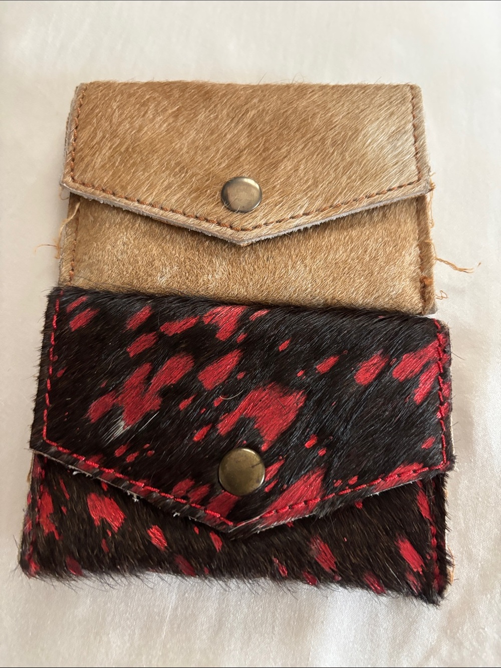 American Darling Tan Hair-On Leather card holder Wallet
